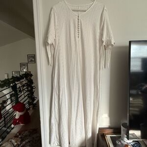 Elegant White Eyelet Dress / Swim cover up